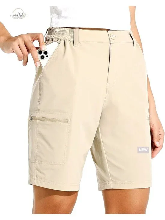Women's 10 Hiking Cargo Shorts Stretch Quick Dry UPF50 Outdoor
